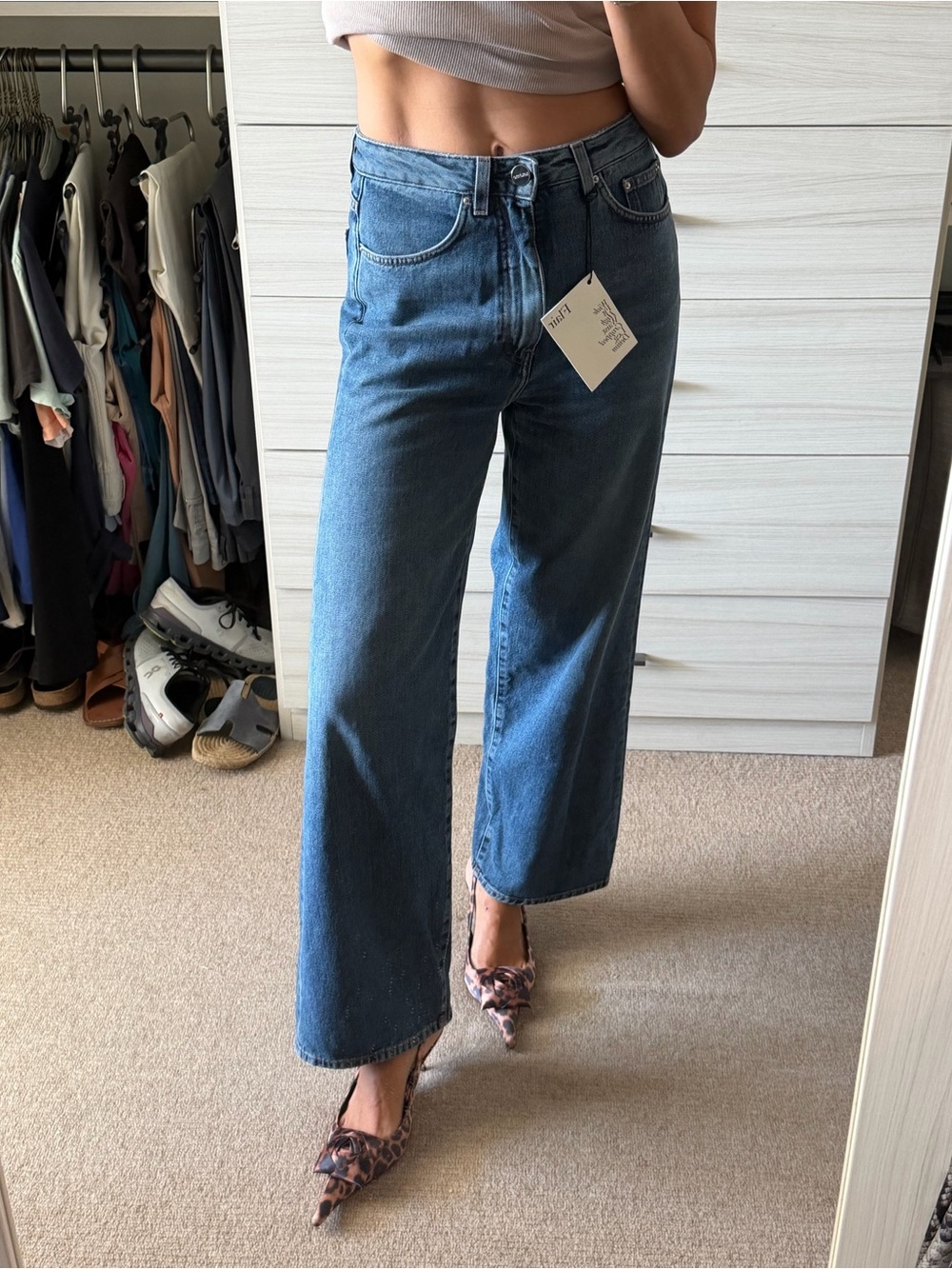 Toteme High-Rise Wide-Leg Jeans in Dark Blue Wash - Picture 4 of 10